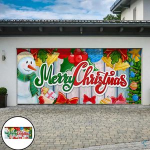 Arazzi Decorazione per feste di Natale Squisito arazzo in stile natalizio Copertura stagionale per porta del garage con decorazioni per feste in colori intensi Garage 231207