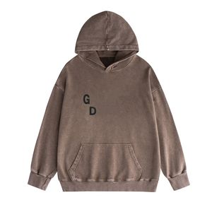 Gallerydept skjorta herr jeans tekniska byxor mäns jeans gallerydept hoodie svettbyxor fläckig brev tryck bomullskvinnor par lös mångsidig avslappnad rak 444