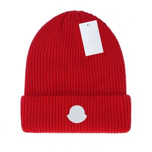 Stilvolle Wollstrickmütze für Damen, Designermütze für Herren, gestrickte MoncKler-Kaschmirmütze für den Winter, warme Mütze M-12