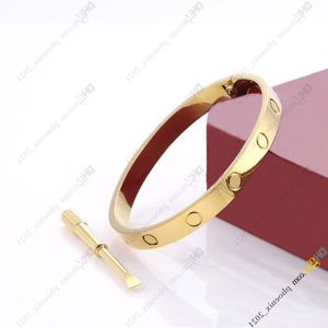 Bracelet Designer Jewelry Designer for Women Classic Screw Bracelet Titanium Steel Bangle Gold-Plated Never Fading Non-Allergic,Gold/Si Aosb