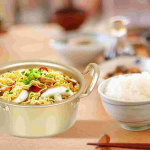 Double Boilers Golden Ramen Pot Korean Cooking With Lid Spoon And Chopsticks Noodle Rapid Cooker For