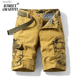 Men's Jeans Cargo Shorts Men Spring Summer Breeches Cotton Berda Camouflage Denim Casual lti-Pocket Pants Clothing Mens Cargo ShortL231208