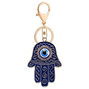 Creative Blue Eyes Keychain Purse Charms Crystal Rhinestone Key Chain Ring Fashion Holder Car Keyrings242G