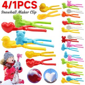 Outros brinquedos 4/1 pcs Snowball Maker Clip para urso bonito bola de argila de neve ao ar livre molde de bolas de neve para crianças brinquedo esportivo 231218