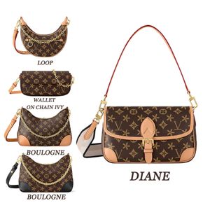 Boulogne Loop M45832 M81098 Diane Baguette Designer Bag Man Womens Luksusowy oryginalny skórzane męskie torba 7a Bag