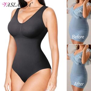 여성 Shapewear Bodysuit 허리 트레이너 조끼 Vest 전신 셰이퍼 배 배 통제 수트 슬리밍 속옷 섹시 V 목 탱크 탑