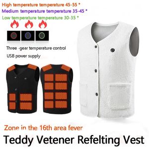 Men's Vests Electric Heating USB Constant Temperature Vest Cotton Suit 16 Heat Areas Warm Winter Black 231207