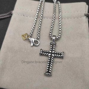 Kabel Herren Halskette Anhänger Schmuck Silber Retro Kreuz Vintage Luxus Schmuck Ketten für Männer Designer Halsketten Geburtstag Mann Jungen Party Weihnachtsgeschenk