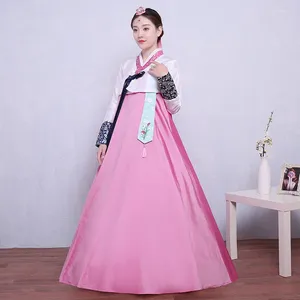 Etniska kläder högkvalitativa flerfärgade traditionella koreanska Hanbok klänning kvinnor folk scen dans dräkt baby flicka bröllop fest