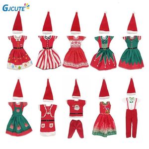 Dockor Kawaii Christmas Elf Doll Snowman Gingerbread Man Clothes Cook Hat För förkläde Baby Toy Accessories Barn Toys 231207