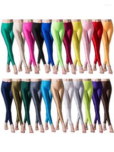 Leggings femininas 40-90kg calças femininas cor sólida elasticidade calças casuais sexy fluorescente spandex doce tornozelo comprimento de malha inferior