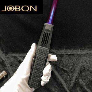 Jobon Metal Outdoor Windproof Turbine Torch Jet Flame Lighter Blue Red Butaneガス溶接ガンキッチンバーベキューメンズツール