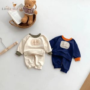 Clothing Sets born Baby Girl Boy Cotton Clothes Set HoodiePant Child Long Sleeve Suit Casual Cartoon Pullover 3M2Y 231207