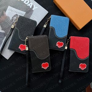 Luxury Wallet Cell Phone Cases for IPhone 15 14 13 12 11 Pro Max X Xs Xr 8 7 Plus Jean Cloth Case Leather Top Fashion Designer Famous Letter Flower Cover 13pro 12pro 11pro