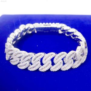 Högkvalitativ VVS Moissanite Diamond Baguette Halsband med kubansk länk baguetthalsband 925 baguett kubansk halsband