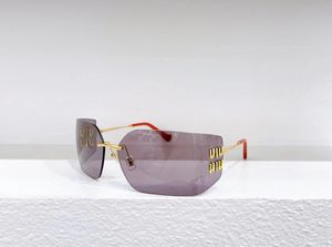 デザイナーのためのメンズドライビングリムレス女性Miu Men Sunglasses Fashion Sun Popular Sun Eyewear Glasses Classic Designer UV400 Runway Trends Woman Fashion Womens