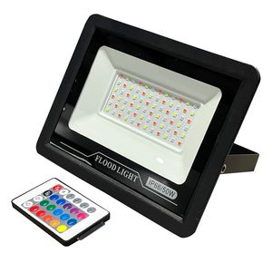 Holofote led rgb, 20w, 30w, 50w, 100w, 220v, 110v, refletor para parede externa, lâmpada ip66, à prova d'água, iluminação de jardim