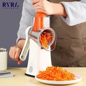 Fruit Vegetable Tools Multifunction Vegetable Chopper 3-in-1 Round Chopper Mandolin Shredder Manual Potato Carrot Cheese Graters Kitchen Accessories 231207
