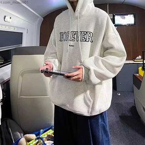 Erkek Sweaters Sonbahar Erkek Hoodies Moda Yeni Sakiller Sonsuza Kadar Mektup Baskı Kapşonlu Sweatshirt Sıradan Takip Gevşek Erkek Sokak Giyim Topsl231113