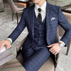 Abiti da uomo Abito da sposa di alta qualità (pantaloni gilet) 2024 Fashion Business Handsome Gentleman Trend Slim Set tre pezzi M-5XL