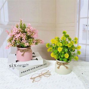 Decorative Flowers Modern Minimalism Artificial Plants Bonsai Small Tree Pot Green Fake Plant Plastics Potted Office Table Ornaments Garden