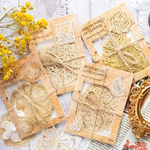 Journmm 16pcs/pakiet estetyka wycięcia koronkowe papierowy motyl kwiaty kolażowe śmieci czasopisma DIY Scrapbooking Decor Material