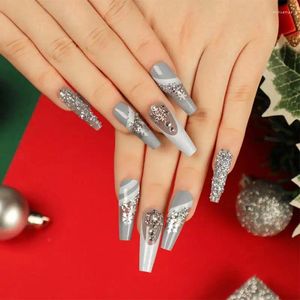 Künstliche Nägel, abnehmbare Nagelplatte, modisch, langlebig, einzigartiges Design, einfache Anwendung, Damen-Weihnachtsaufkleber, Rüstung tragen