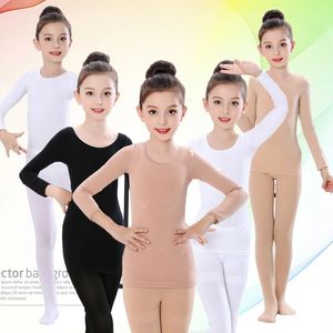 Kläder set Autumn Winter Kids Thermal Underwear Set Fleece Thick Warm Dance Girls Long Johns Children Underwear 2-14 Years Kids Clothes Set 231207