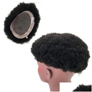 Mens Childrens Wigs Wholesale Men Wig Toupee Swiss Mono Lace Afro Curly Human Hair For Drop Delivery Products Otfbz