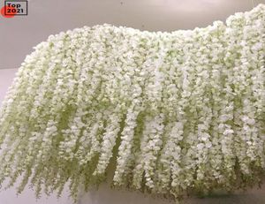 24 kolory 34 cm Elegancka sztuczna impreza kwiatowa Wisteria Flowers Vine Home Ogród Ściana wiszące