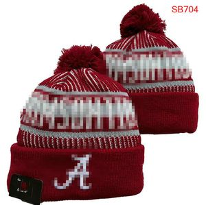 Men's Caps NCAA Alabama Crimson Tide Hats All 32 Teams Knitted Cuffed Beanies Striped Sideline Wool Warm USA College Sport Knit Hat Beanie Cap for Women