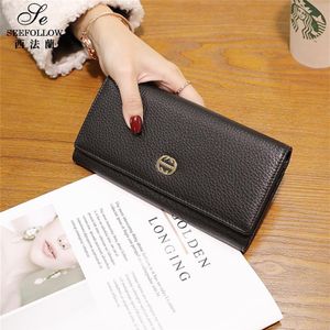 Purses Leather Wallet women's long new fashion large capacity soft cowhide wallets multi Card Holder271H