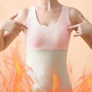 Camisolesタンク高弾性ボトミングシャツ女性用シームレスな圧縮タンクトップチェストパッドと快適にフィットする