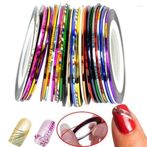 Decorazioni per nail art Adesivi multicolori Decalcomanie Colori misti Rotoli Nastro a strisce Decorazione linea Adesivo Consigli fai da te