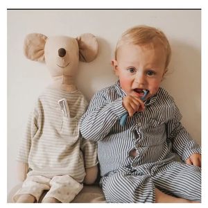 Plüschpuppen, 68 cm, große Maus im Pyjama, Stofftier, Weihnachtsgeschenk, handgefertigt, Baumwollleinen, Baby, Kuscheln, Schlafenszeit, Mäuse, Stoffspielzeug 231208