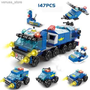 Blöcke 6 In 1 Bausteine Stadt Feuer Technik Fahrzeug Lkw Auto Mini Spielzeug Ziegel Jungen Kinder Flugzeug Tank SWATModell R231208