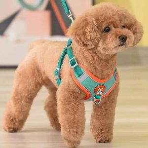 Dog Training Obedience Pet Reflective Harness Small Adjustable Puppy Vest Teddy Koki Outdoor Walking Lead Leash Cat Chest Strap 231207