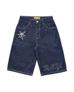 Men's Jeans Y2k Hip Hop Vintage Loose Jorts Harajuku Streetwear Summer Punk Rock Letter Embroidery Fashion Denim Shorts Men Clothingl231208 401