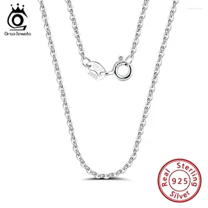 Łańcuchy Orsa Klejnoty włoskie 925 Srebrny Srebrny łańcuch naszyjnika dla kobiet 1,0 mm link kabla 45 50 55 cm SC06-P