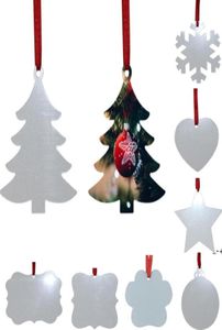 Sublimacja pusta ozdoba bożonarodzeniowa podwójna świąteczna wisiorek drzewa multi kształtu aluminiowa płyta metalowa wiszące wakacje Decorati8763428