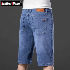 Men's Jeans Plus Size Men's Denim Shorts 42 44 New Summer Classic Style Regular Fit Casual Cotton Light Blue Short Jeans BrandL231208