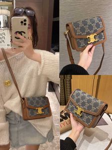 Kopia prawna deisgner Celinss Torby internetowe sklep internetowy High End Springsummer Triumfal Arch Tofu Mała kwadratowa torba 2023 Nowe damskie pojedyncze ramię Crossbody Light Luxury Fash