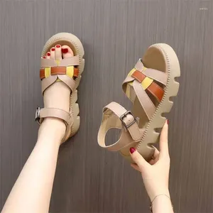 Dress Shoes Sandals For Women Footwear Open Toe Leather Buckles Platform Summer 2023 Outdoor Ladies And Low Price Sale