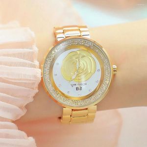 Wristwatches Bs Bee Sister Watch Women 2023 Unique Quartz Rose Gold Female Watches Diamond Golden Ladies Relogio Feminino