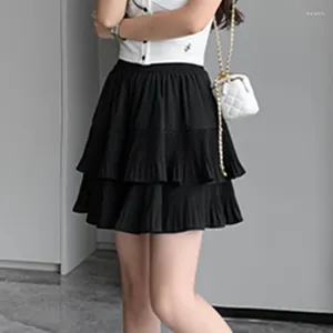 Skirts 2023 Summer Spicy Girl High Waist Fashion Versatile Slim Chiffon Pleated Solid Color Short Half Skirt For Women