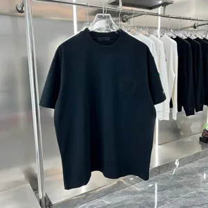 Camisetas masculinas Plus Tees Polos com gola redonda bordadas e impressas estilo polar roupas de verão com camisetas de algodão puro de rua y6057