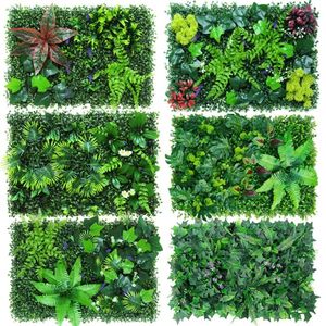 Decorative Flowers 40x60cm Green Artificial Plants Wall Panel Plastic Outdoor Lawns Carpet Decor Home Wedding Backdrop Party Grass Flower