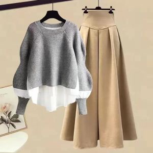 2023 Autumn and winter gentle style designer sweater female 2-piece elegant knitted vest set domestic first-class main brand creation U9Cs#