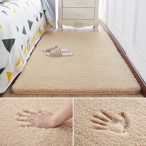 Halılar Reese Nordic Fluffy Halı Yatak Odası Oturma Odası Büyük Boyut Peluş Anti-Slip Yumuşak Kapı Mat Beyaz Pembe Kırmızı Çocuk Pro Alan Halıları 231207