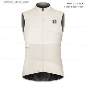 メンズベスト2023 Raudax New Men Cycling Vest Wind Wind Men Seveless Bicycle Gilet LightWeight Outdoor WindProof MTB Sports Wind Reflective Vest Q231208